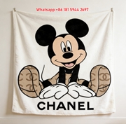 Chanel Inspired Mickey Monogram Flannel Sofa Throw Blanket IMG_7393